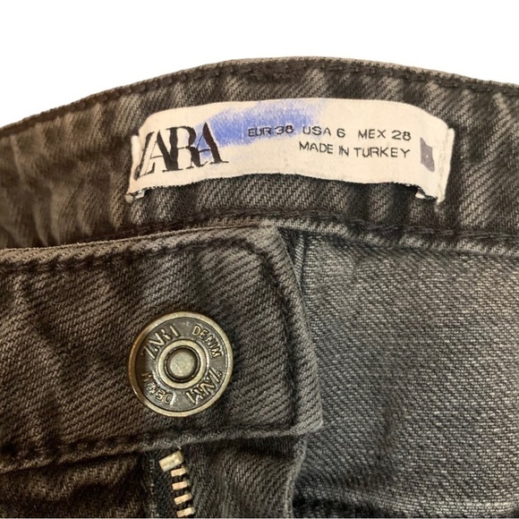 Zara Extra Long High Rise Slim Fit Slit Leg Jeans - Picture 6 of 7